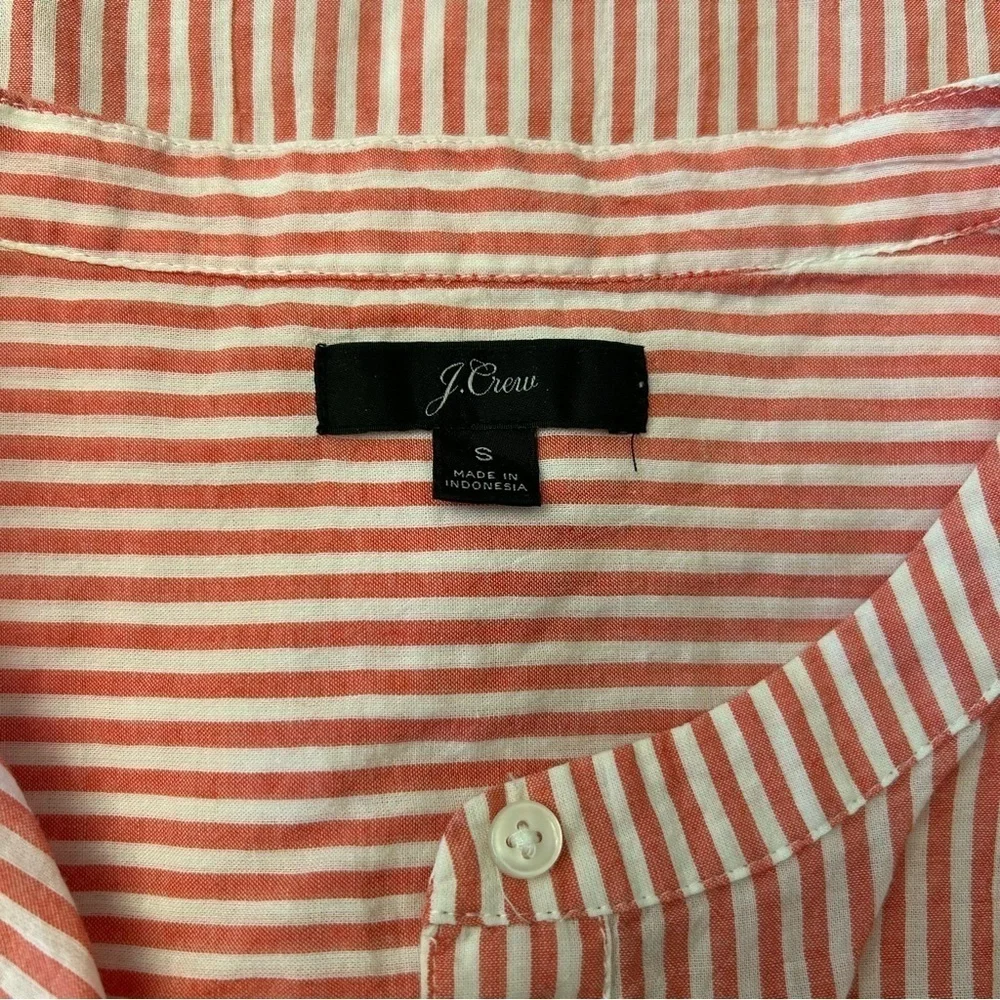 J. CREW Striped Mandarin Collar Popover